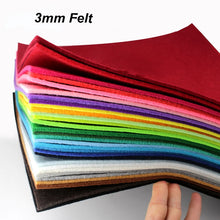 Load image into Gallery viewer, 3mm Thickness 30x30cm Polyester Cloth Non Woven Felt For DIY Sewing Dolls Crafts Pattern Materials Bundle Home Decorations 1Pc