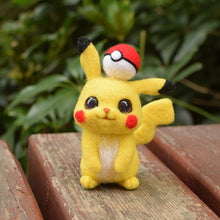 Load image into Gallery viewer, DIY No finished Kids Pikachu cartoon animal wool needlepoint kit wool felt needle felting decoration craft handmade Gift 2020
