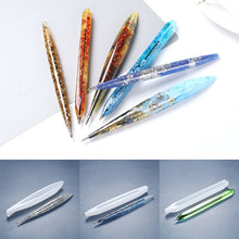 Load image into Gallery viewer, Transparent Handmade Ballpoint Pen Silicone Mold  UV Resin Epoxy Pen Holder Resin Casting Mold Penholder DIY Jewelry Making
